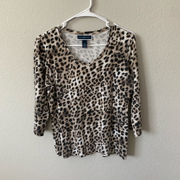 Karen Scott leopard print top - Picture 1 of 3